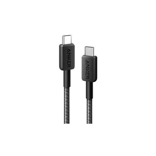 Дата кабель USB-C to USB-C 1.8m nylon 322 black Anker (A81F6G11)
