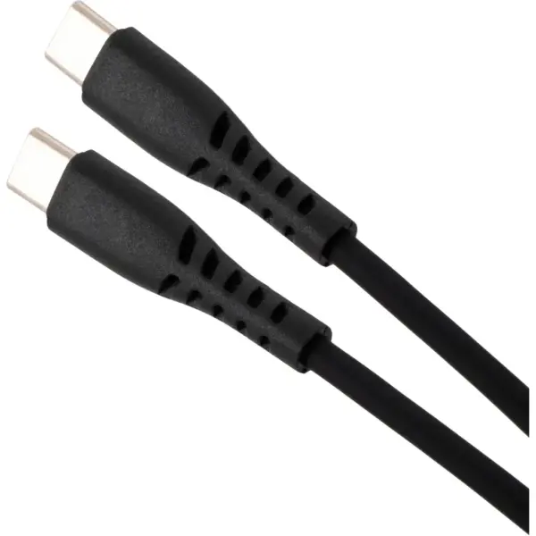 Дата кабель USB-C to USB-C 1.2m 60W Silicon Black Vinga (VCDCCC2612SB)