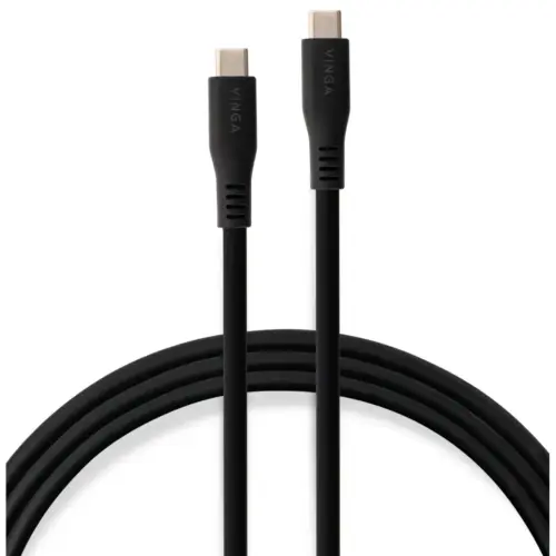 Дата кабель USB-C to USB-C 2.0m UBS3.2 Gen2 10G 240W Chip Silicon Black Vinga (VCPDCCC3242SB)