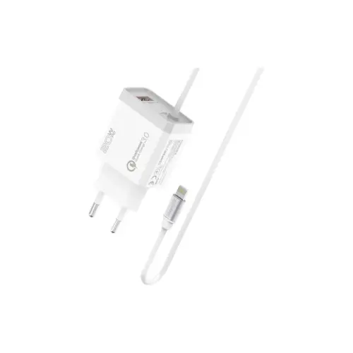 Зарядний пристрій Promate 20W PD Lightning + USB QC3.0 (icharge-pdqc3.white)