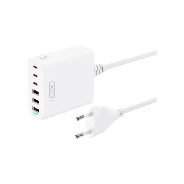 Зарядний пристрій XO L133 3xUSB-A + 3xUSB-C 75W White (L133.white)