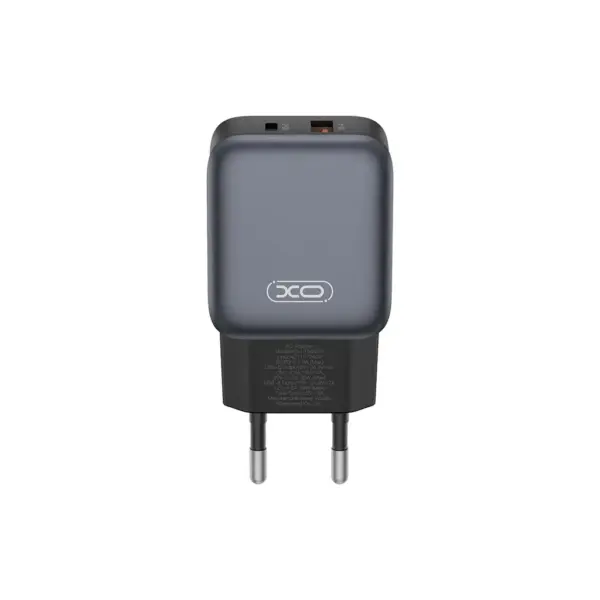 Зарядний пристрій XO L156 USB-C PD30W + USB-A QC3.0 Black (L156.black)