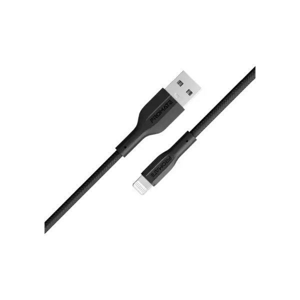 Дата кабель USB 2.0 AM to Lightning 1.0m 2A black Promate (xcord-ai.black)