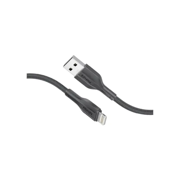 Дата кабель USB 2.0 AM to Lightning 2.0m 2A black Promate (xcord-ai200.black)