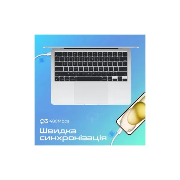 Дата кабель USB-C to USB-C 2.0m 60W PD EcoLine-CC200 white Promate (ecoline-cc200.white) Дата кабель USB-C to USB-C 2.0m 60W PD EcoLine-CC200 white Promate (ecoline-cc200.white)