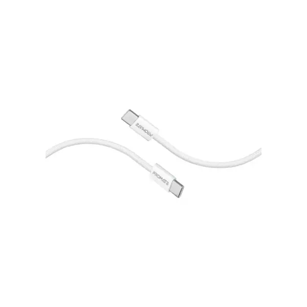Дата кабель USB-C to USB-C 2.0m 60W PD EcoLine-CC200 white Promate (ecoline-cc200.white) Дата кабель USB-C to USB-C 2.0m 60W PD EcoLine-CC200 white Promate (ecoline-cc200.white)
