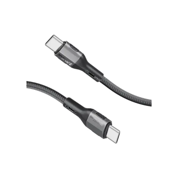 Дата кабель USB-C to USB-C 1.2m 60W PD FletchLink-CC black Promate (fletchlink-cc.black)