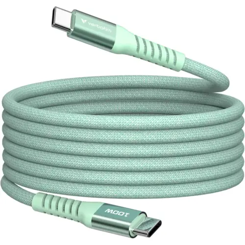 Дата кабель USB-C to USB-C 1.2m Magnetic 100W green Verbatim (31855)