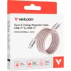 Дата кабель USB-C to USB-C 1.2m Magnetic 100W pink Verbatim (31857)