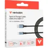 Дата кабель USB 2.0 AM to USB-C 1.2m black Verbatim (31843)