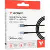 Дата кабель USB-C to Lightning 1.2m black Verbatim (31844)