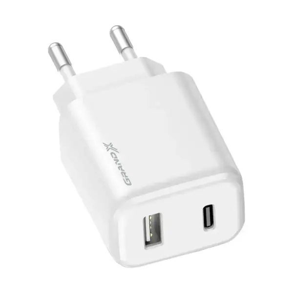 Зарядний пристрій Grand-X CH-890 Fast Charge 1xUSB-C PD20W + 1xUSB QC4.0 + AFC SCP FCP Black (CH-890)