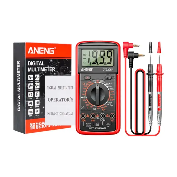 Цифровий мультиметр ANENG DT9205A-12, V, A, R, C, функція hFE (DT9205A-12) Цифровий мультиметр ANENG DT9205A-12, V, A, R, C, функція hFE (DT9205A-12)