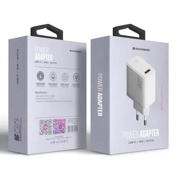 Зарядний пристрій Armorstandart AR013 USB-A 30W white (ARM84424)