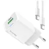 Зарядний пристрій ColorWay C101A GaN Mini 20W PD PPS USB-C + USB-A QC4.0 + cable USB-C to USB-C black (CW-CHS062PDC-WT)