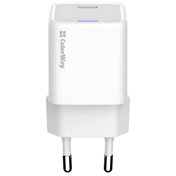 Зарядний пристрій ColorWay C101C GaN Mini 20W PD PPS USB-C white (CW-CHS059PD-WT)