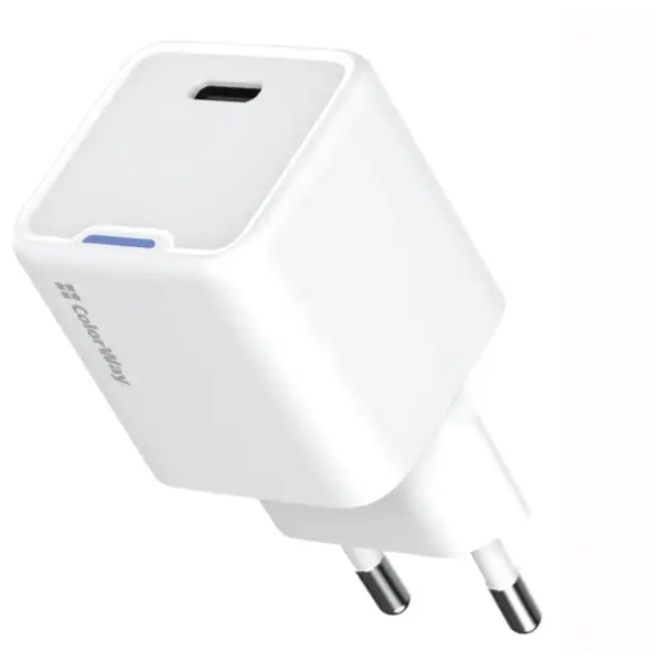 Зарядний пристрій ColorWay C101C GaN Mini 20W PD PPS USB-C white (CW-CHS059PD-WT)