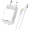 Зарядний пристрій ColorWay C101D GaN Mini 20W PD PPS USB-C + cable USB-C to Lightning white (CW-CHS059PDL-WT)