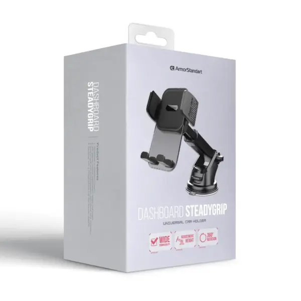 Універсальний автотримач Armorstandart SteadyGrip Dashboard Black (ARM85339)