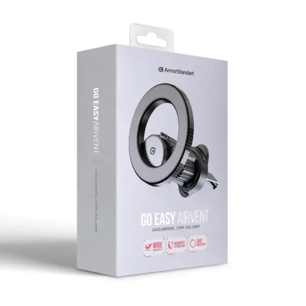 Універсальний автотримач Armorstandart GoEasy Airvent magnetic Black (ARM85336)