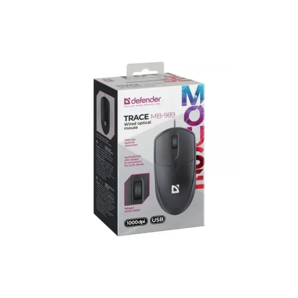 Мишка Defender Trace MB989 USB Black (52989)