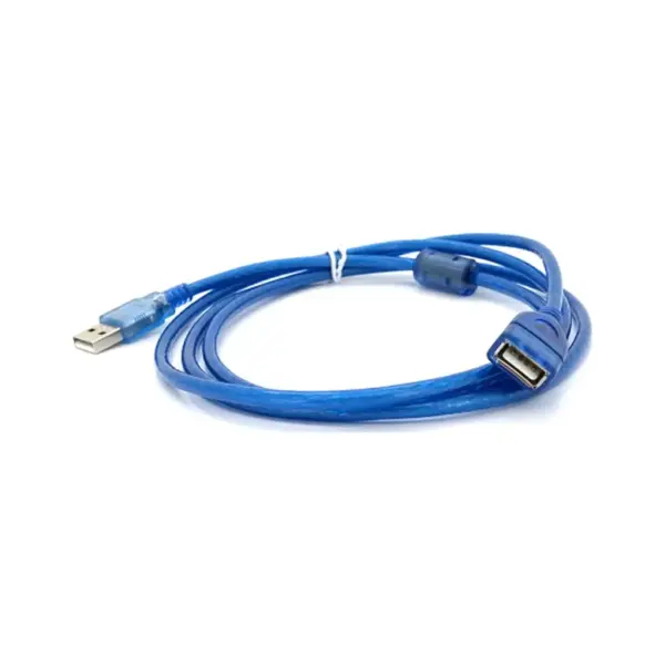 Дата кабель USB 2.0 AM/AF 1.5m ferrite transparent blue Voltronic (YT-AM/AF-1.5TBL)