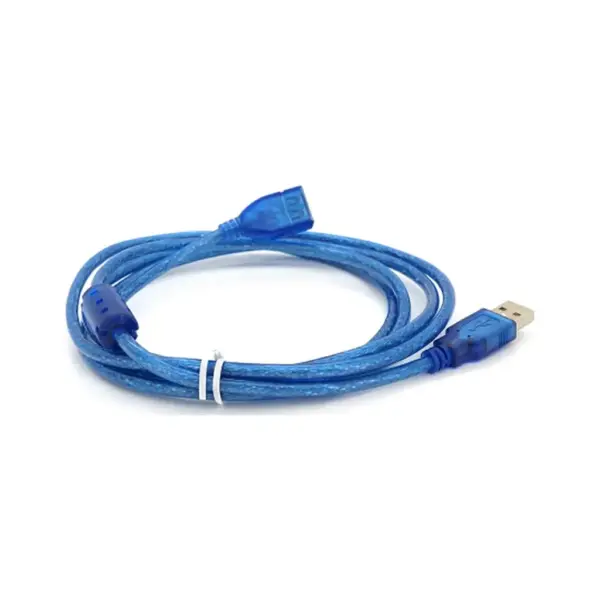 Дата кабель USB 2.0 AM/AF 1.8m ferrite transparent blue Voltronic (YT-AM/AF-1.8TBL)