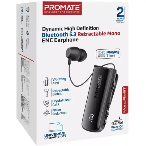 Навушники Promate Monoflix-bt Black (monoflix-bt.black)