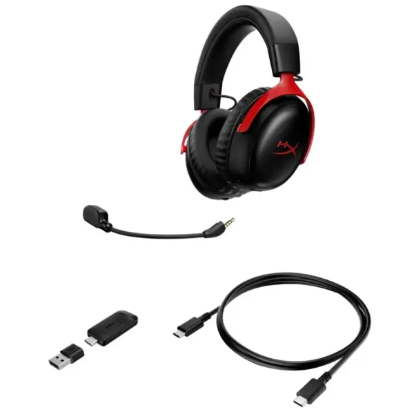 Навушники HyperX Cloud III S Wireless/USB-A/USB-C Black/Red (A59Z0AA)
