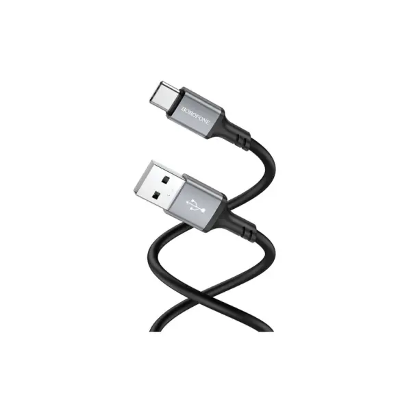 Дата кабель USB 2.0 AM to USB-C 1.0m 3A black BOROFONE (6974443386417)