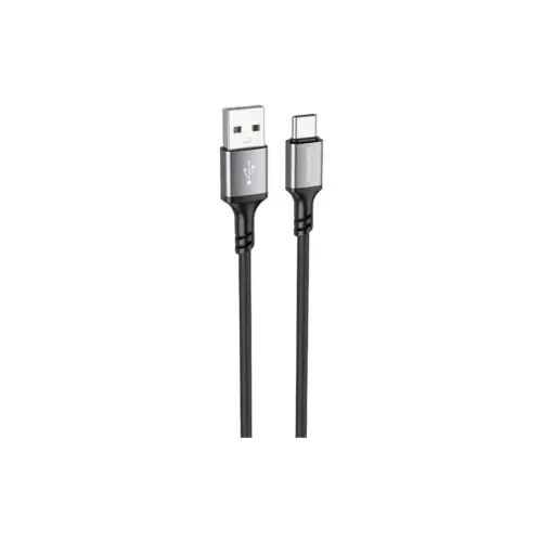 Дата кабель USB 2.0 AM to USB-C 1.0m 3A black BOROFONE (6974443386417)
