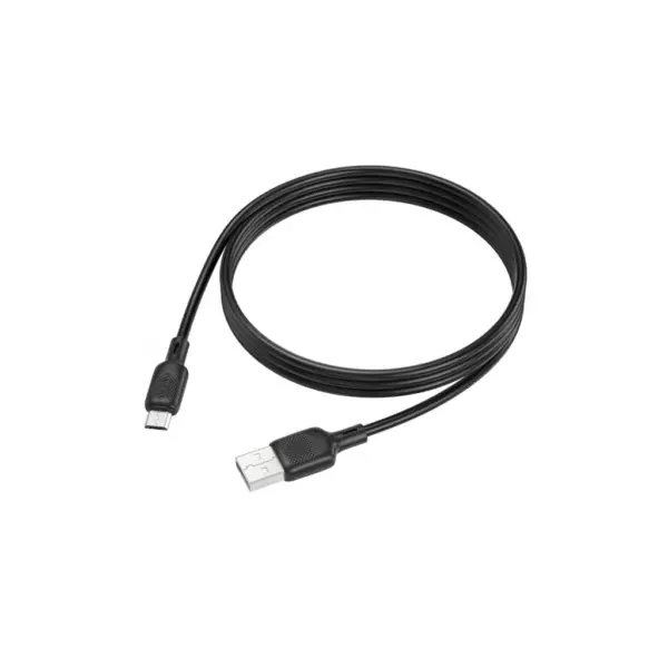 Дата кабель USB 2.0 AM to Micro 5P 1.0m silicone black BOROFONE (6941991115417)