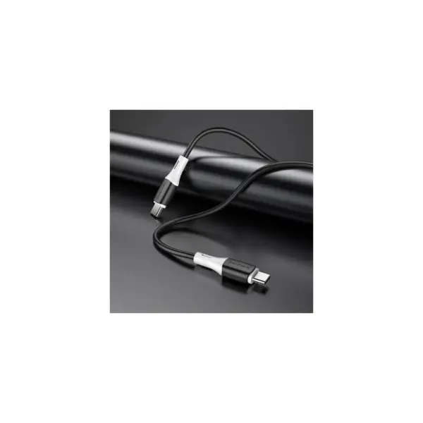 Дата кабель USB-C to USB-C 1.0m 3A 60W silicone black BOROFONE (6974443384802)