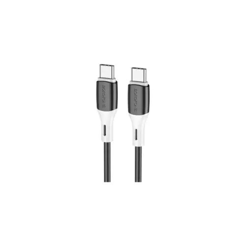 Дата кабель USB-C to USB-C 1.0m 3A 60W silicone black BOROFONE (6974443384802)