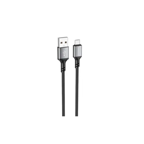 Дата кабель USB 2.0 AM to Micro 5P 1.0m silicone black BOROFONE (6974443386387)