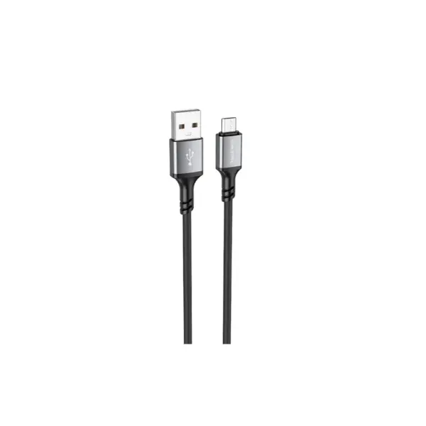 Дата кабель USB 2.0 AM to Micro 5P 1.0m silicone black BOROFONE (6974443386387)