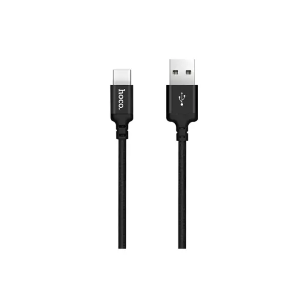 Дата кабель USB 2.0 AM to USB-C 1.0m 3A nylon black HOCO (6957531062868)