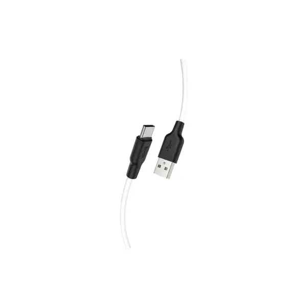 Дата кабель USB 2.0 AM to USB-C 1.0m 3A silicone black+white HOCO (6931474711915)