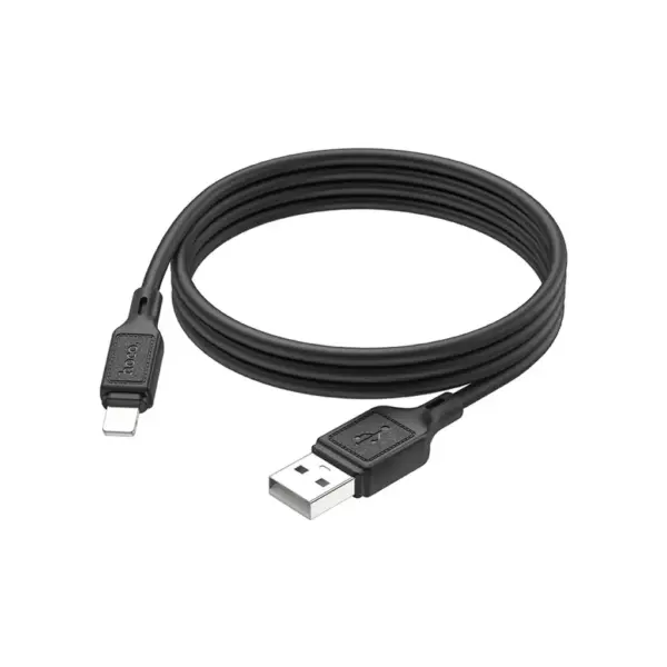 Дата кабель USB 2.0 AM to Lightning 1.0m silicone black HOCO (6931474788405)