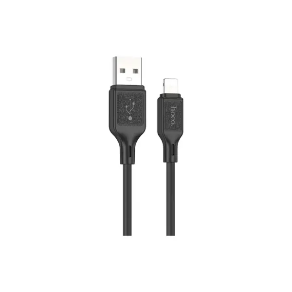 Дата кабель USB 2.0 AM to Lightning 1.0m silicone black HOCO (6931474788405)