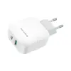 Зарядний пристрій BOROFONE BA46A USB-C PD + USB QC3.0 18W white (6931474727343)