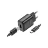 Зарядний пристрій HOCO C134A USB + cable USB to USB-C 2.4A black (6942007621359)