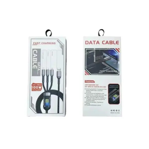 Дата кабель USB 2.0 AM to Lightning + Micro 5P + USB-C 1.2m 100W nylon black XoKo (SC-3100) Дата кабель USB 2.0 AM to Lightning + Micro 5P + USB-C 1.2m 100W nylon black XoKo (SC-3100)