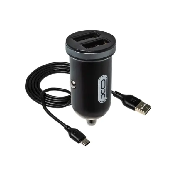 Зарядний пристрій XO 2xUSB 2.1A + cable USB to Micro 5P black (TZ08-M-BK)