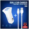 Зарядний пристрій XO 2xUSB 2.4A + cable USB to Micro 5P white (TZ10-M-WH)