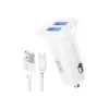 Зарядний пристрій XO 2xUSB 2.4A + cable USB to Micro 5P white (TZ10-M-WH)