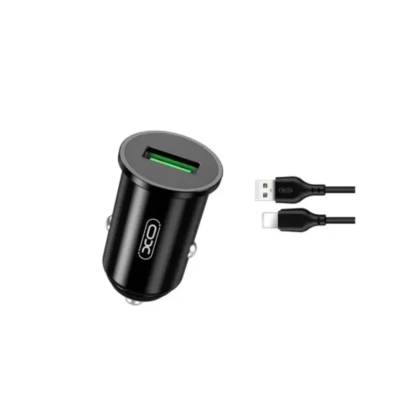 Зарядний пристрій XO USB QC3.0 18W + cable USB to Lightning black (TZ12-L-BK)
