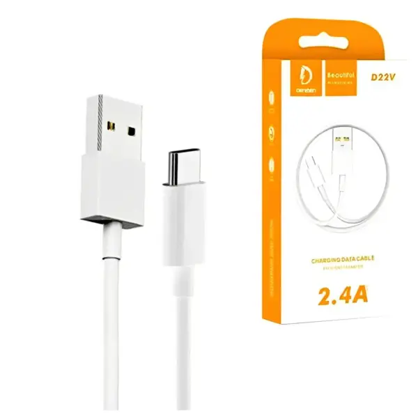 Дата кабель USB 2.0 AM to Micro 5P 1.0m 2.4A white Denmen (D22V-WH)