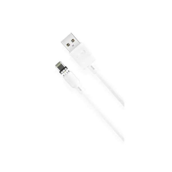 Дата кабель USB 2.0 AM to Lightning 1.0m 2.1A magnetic pvc white XO (NB187-L-1-WH)