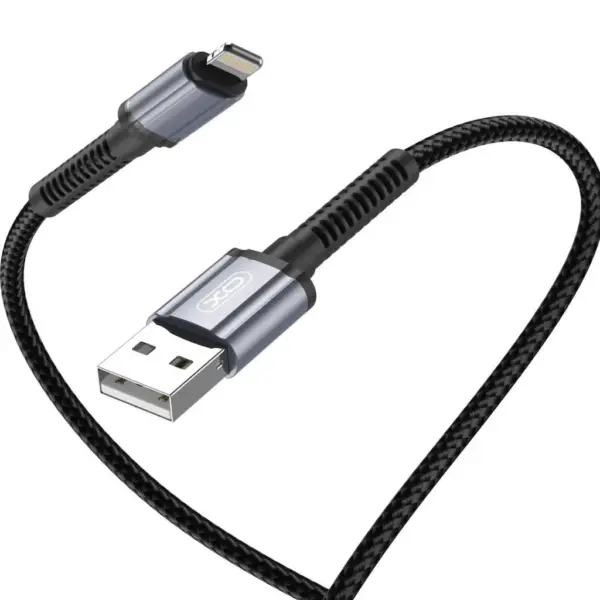 Дата кабель USB 2.0 AM to Lightning 1.0m 2.4A black XO (NB215-L-1-BK)